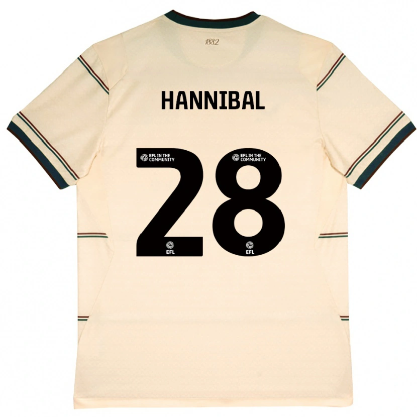 Danxen Niño Camiseta Hannibal Mejbri #28 Beige Borgoña 2ª Equipación 2026/27 La Camisa