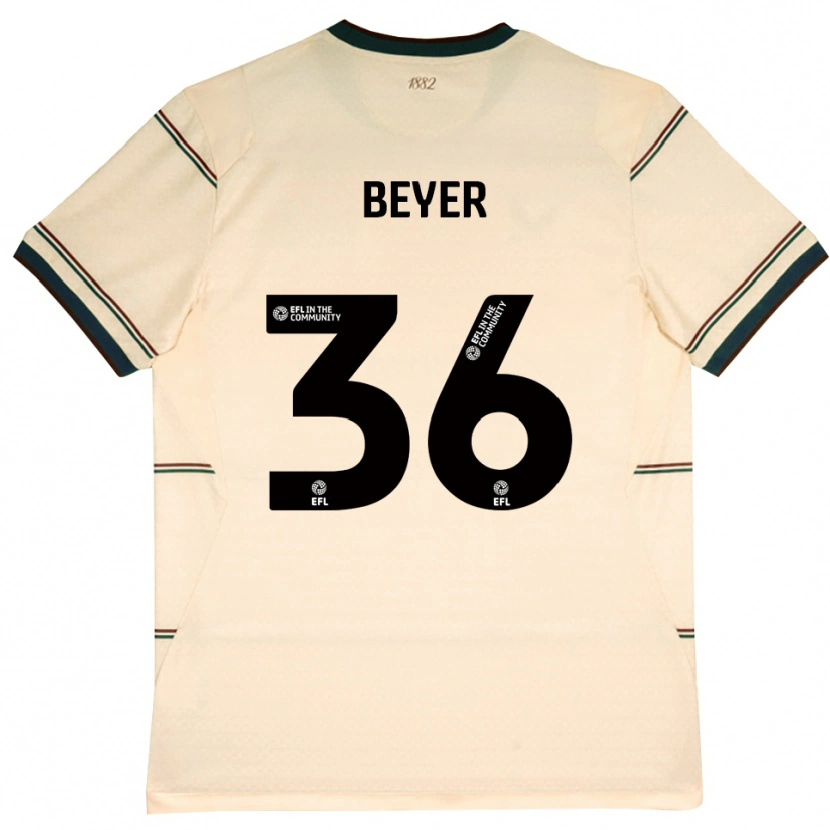 Danxen Niño Camiseta Jordan Beyer #36 Beige Borgoña 2ª Equipación 2026/27 La Camisa