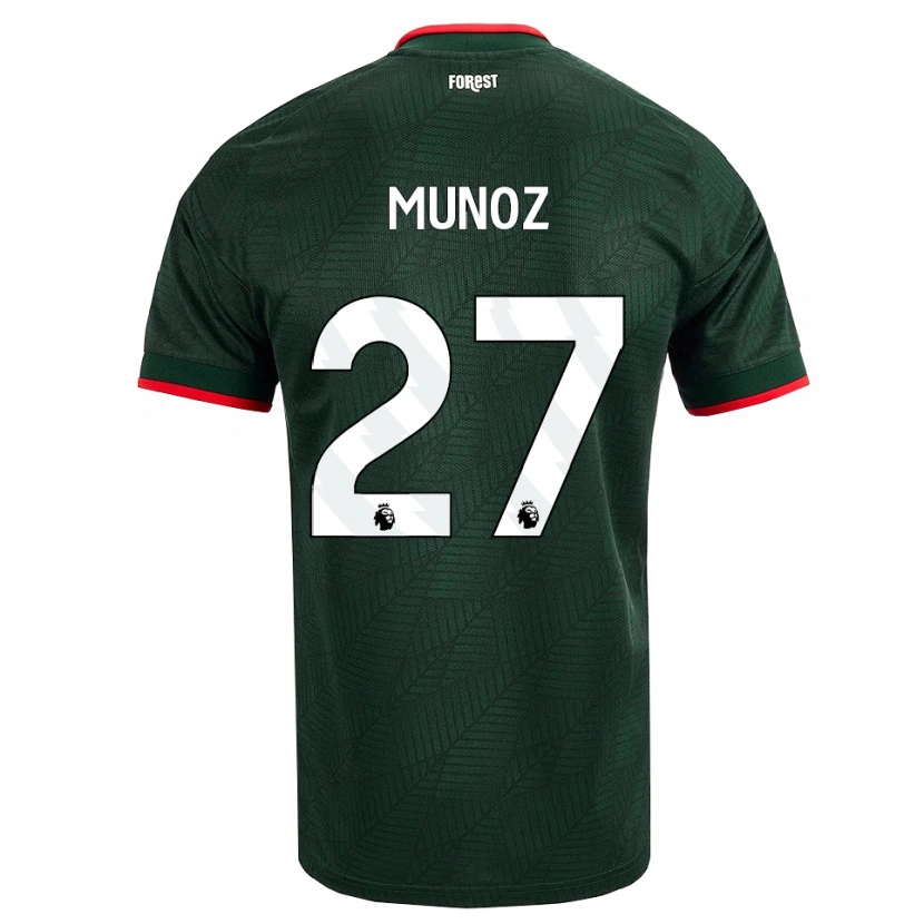Danxen Niño Camiseta Daniel Muñoz #27 Verdeoscuro Rojo 2ª Equipación 2026/27 La Camisa