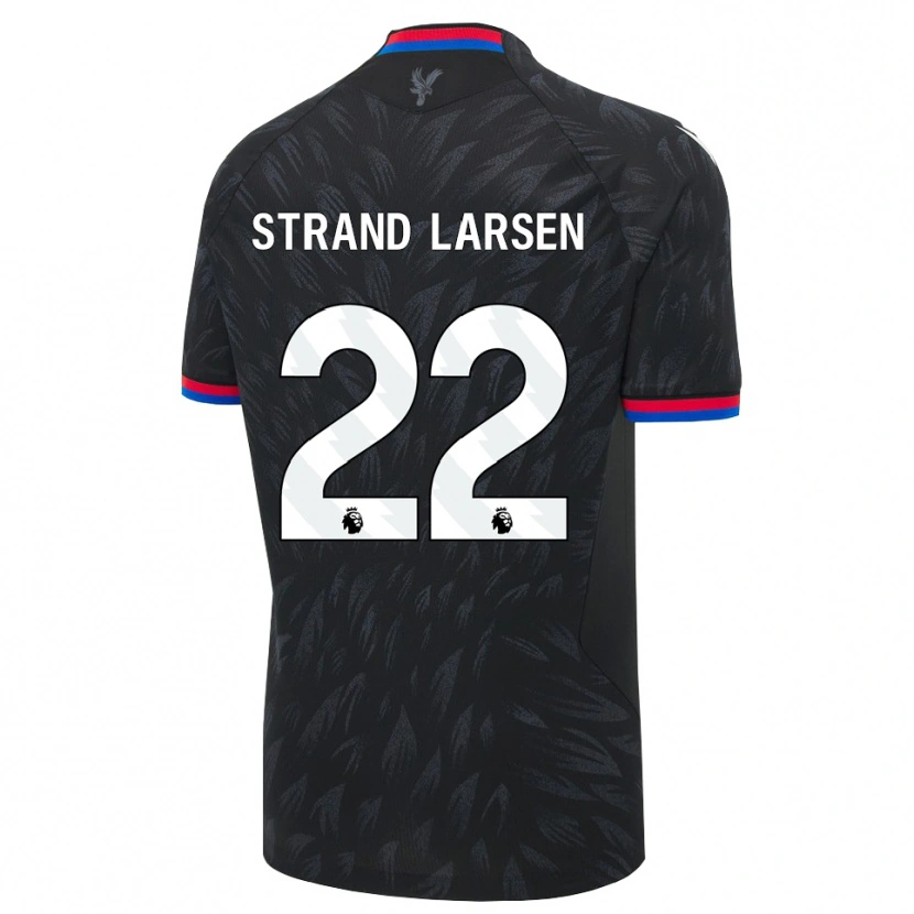 Danxen Niño Camiseta Jørgen Strand Larsen #22 Negro Azul Rojo 2ª Equipación 2026/27 La Camisa