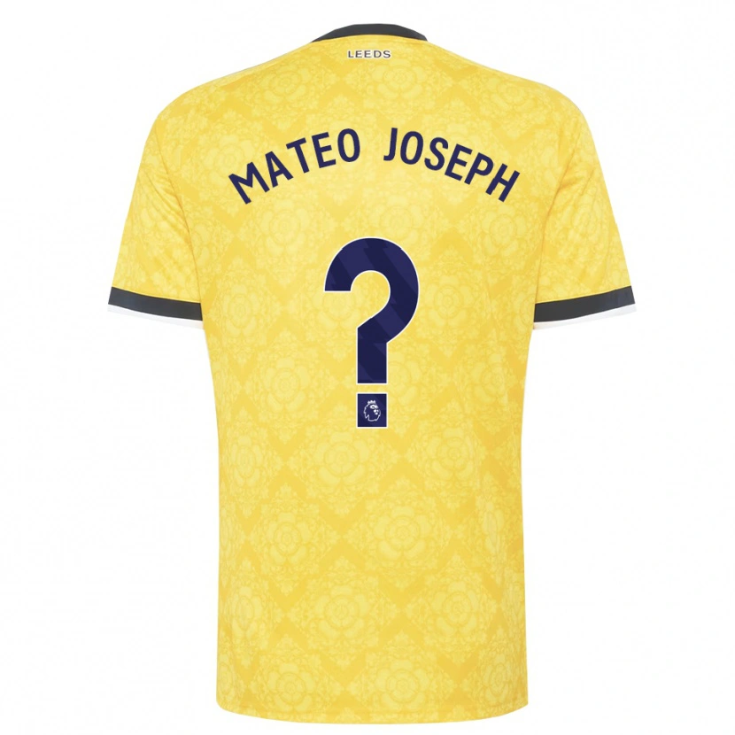 Danxen Niño Camiseta Mateo Joseph #0 Amarillo Blanco Negro 2ª Equipación 2026/27 La Camisa
