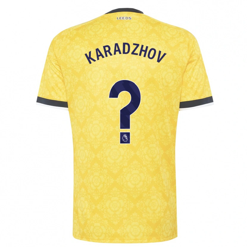 Danxen Niño Camiseta Viktor Karadzhov #0 Amarillo Blanco Negro 2ª Equipación 2026/27 La Camisa