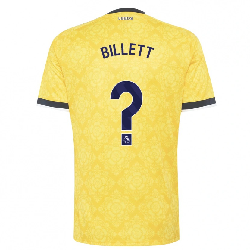 Danxen Niño Camiseta Joe Billett #0 Amarillo Blanco Negro 2ª Equipación 2026/27 La Camisa
