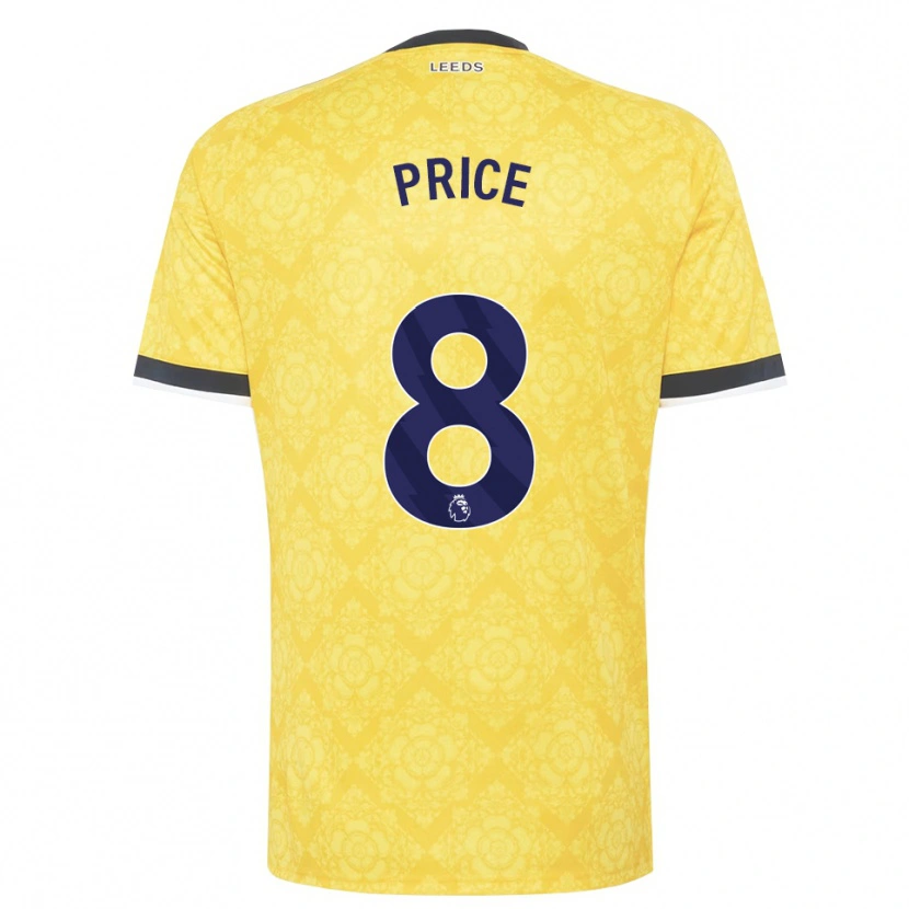Danxen Niño Camiseta Leoni Price #8 Amarillo Blanco Negro 2ª Equipación 2026/27 La Camisa