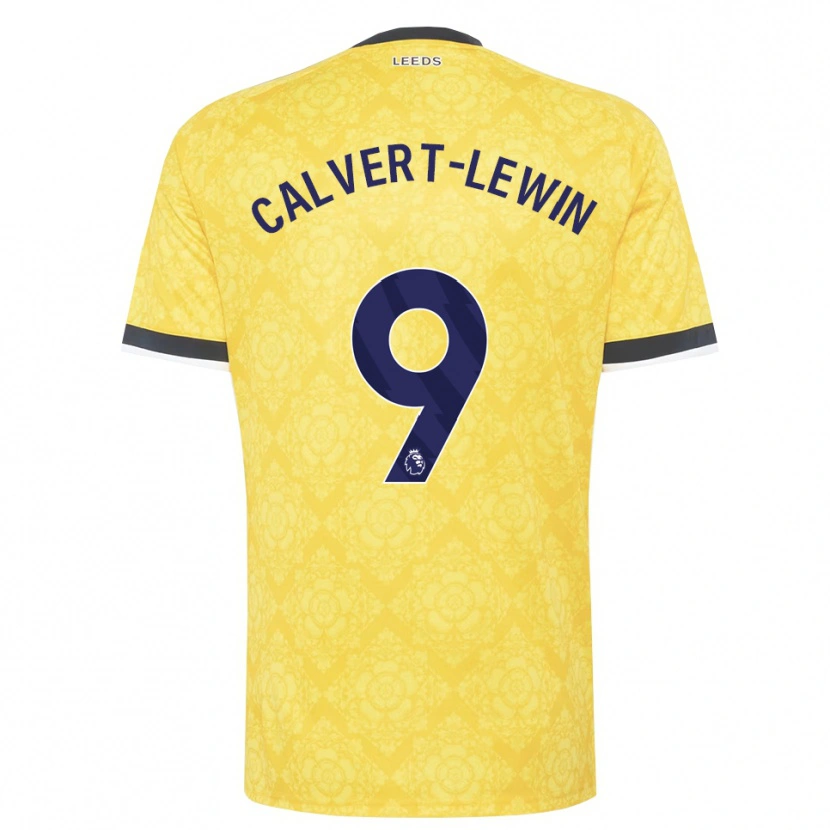 Danxen Niño Camiseta Dominic Calvert-Lewin #9 Amarillo Blanco Negro 2ª Equipación 2026/27 La Camisa