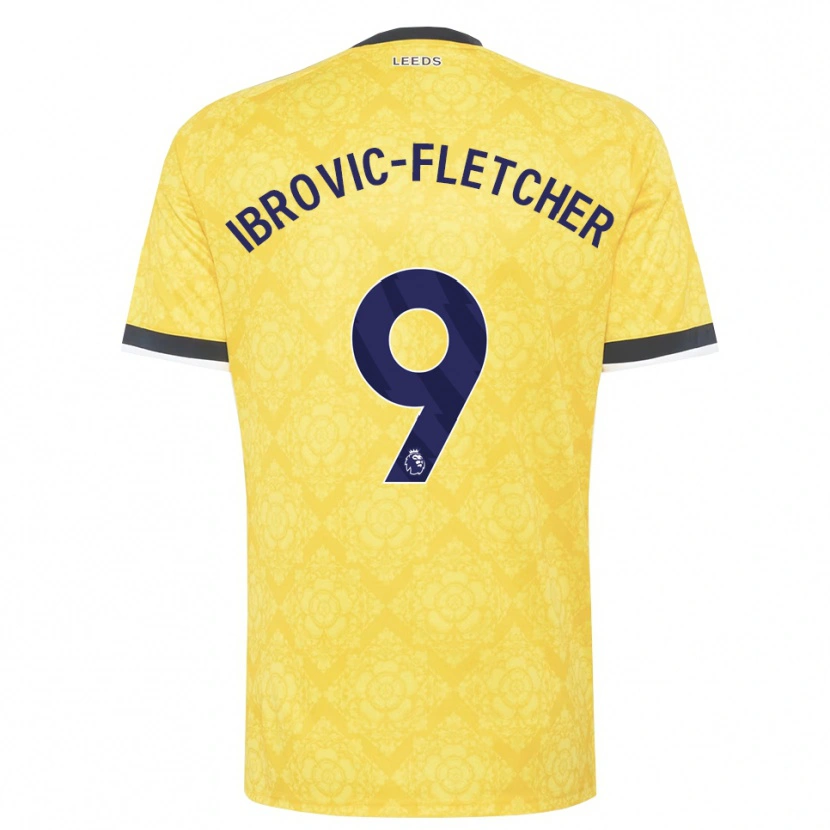 Danxen Niño Camiseta Edward Ibrovic-Fletcher #9 Amarillo Blanco Negro 2ª Equipación 2026/27 La Camisa