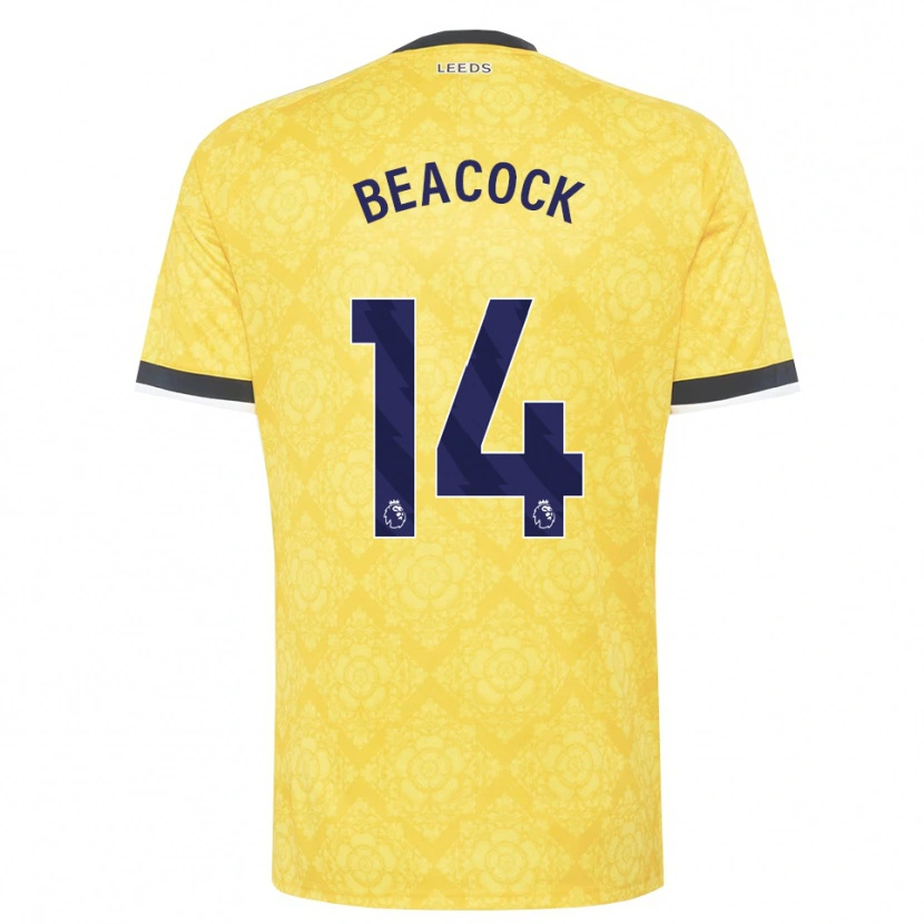Danxen Niño Camiseta Molly Beacock #14 Amarillo Blanco Negro 2ª Equipación 2026/27 La Camisa
