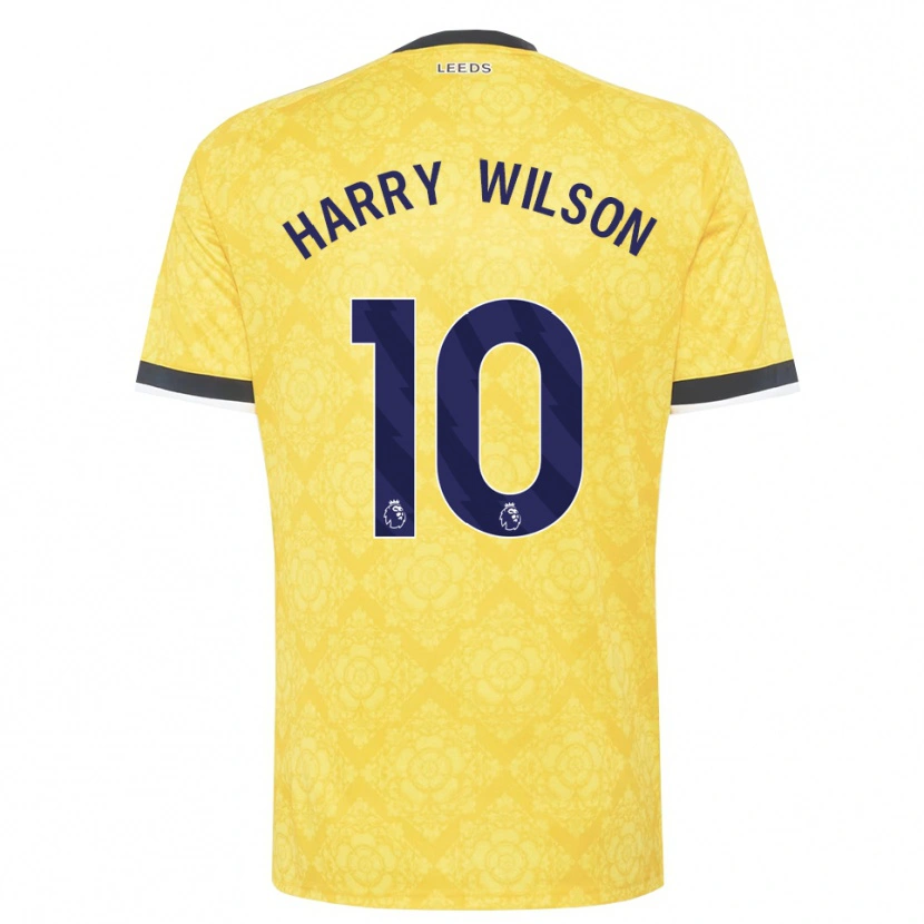 Danxen Niño Camiseta Harry Wilson #10 Amarillo Blanco Negro 2ª Equipación 2026/27 La Camisa