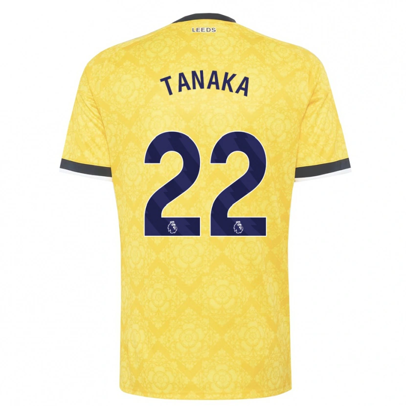 Danxen Niño Camiseta Ao Tanaka #22 Amarillo Blanco Negro 2ª Equipación 2026/27 La Camisa