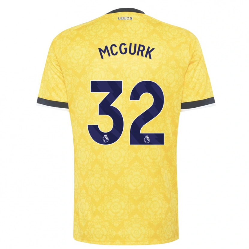 Danxen Niño Camiseta Sean Mcgurk #32 Amarillo Blanco Negro 2ª Equipación 2026/27 La Camisa