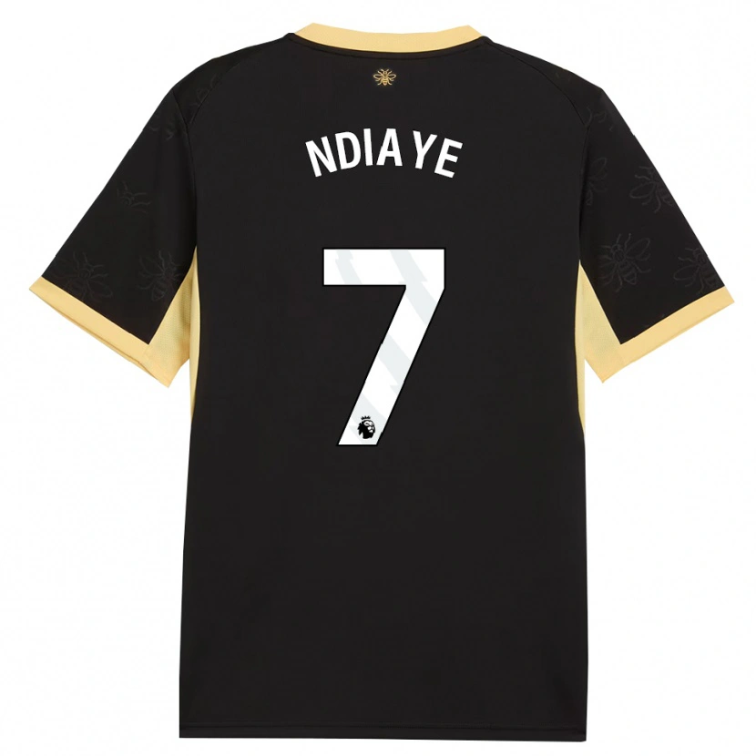 Danxen Niño Camiseta Iliman Ndiaye #7 Negro Amarillo 2ª Equipación 2026/27 La Camisa