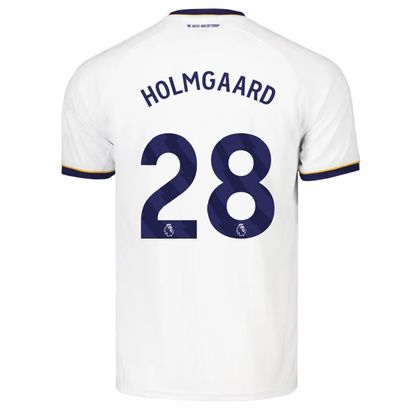 Danxen Niño Camiseta Karen Holmgaard #28 Azulmedianoche Blanco Amarillo 2ª Equipación 2026/27 La Camisa