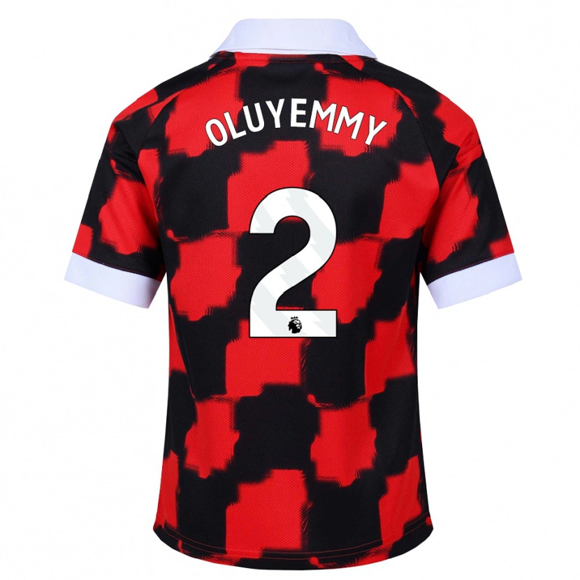 Danxen Niño Camiseta Benjamin Oluyemmy #2 Rojo Blanco Negro 2ª Equipación 2026/27 La Camisa