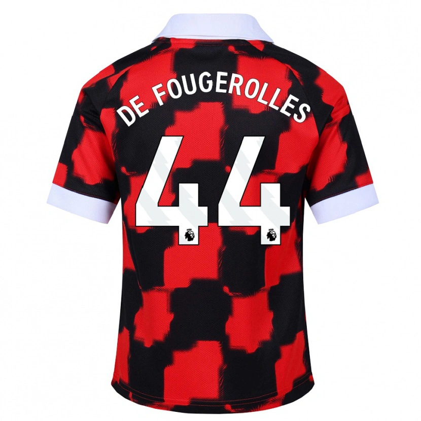 Danxen Niño Camiseta Luc De Fougerolles #44 Rojo Blanco Negro 2ª Equipación 2026/27 La Camisa