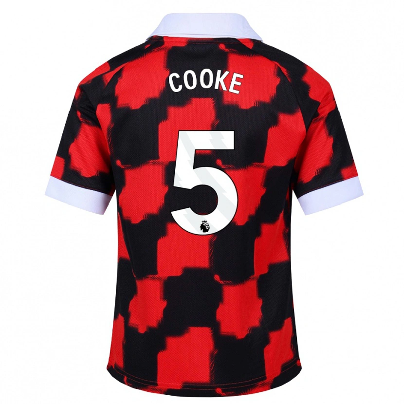 Danxen Niño Camiseta Logan Cooke #5 Rojo Blanco Negro 2ª Equipación 2026/27 La Camisa