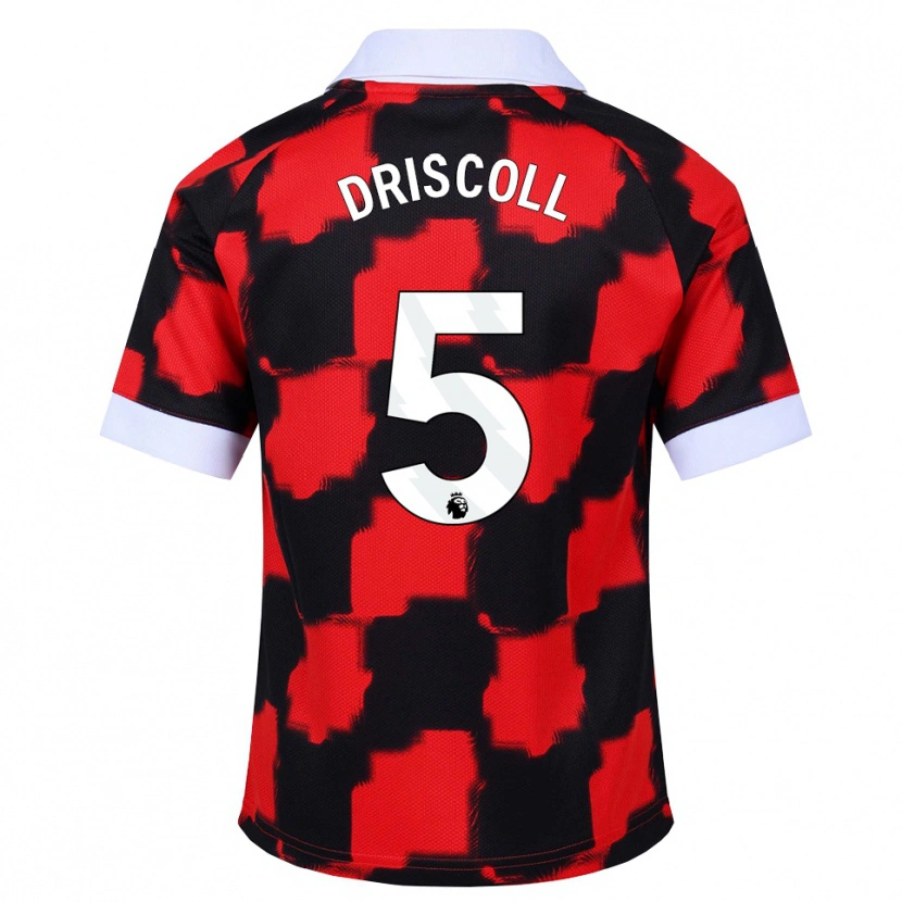 Danxen Niño Camiseta Teddy Driscoll #5 Rojo Blanco Negro 2ª Equipación 2026/27 La Camisa