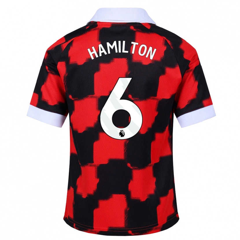 Danxen Niño Camiseta Leo Hamilton #6 Rojo Blanco Negro 2ª Equipación 2026/27 La Camisa