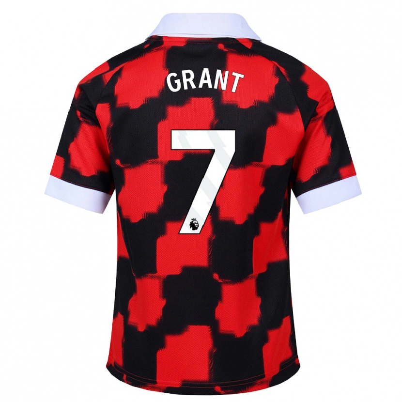 Danxen Niño Camiseta Kyle Grant #7 Rojo Blanco Negro 2ª Equipación 2026/27 La Camisa