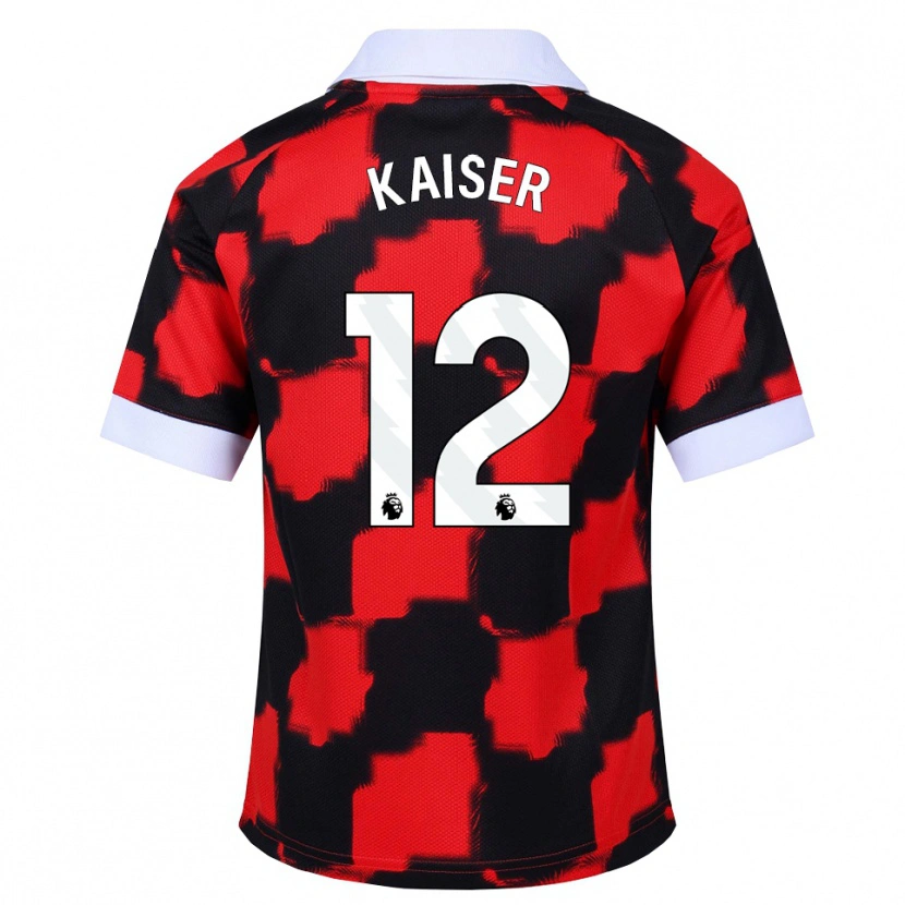 Danxen Niño Camiseta Dino Kaiser #12 Rojo Blanco Negro 2ª Equipación 2026/27 La Camisa