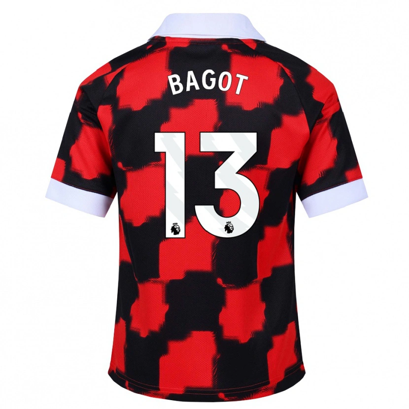 Danxen Niño Camiseta Matthew Bagot #13 Rojo Blanco Negro 2ª Equipación 2026/27 La Camisa