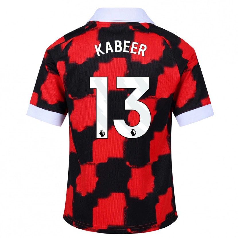 Danxen Niño Camiseta Eric Kabeer #13 Rojo Blanco Negro 2ª Equipación 2026/27 La Camisa