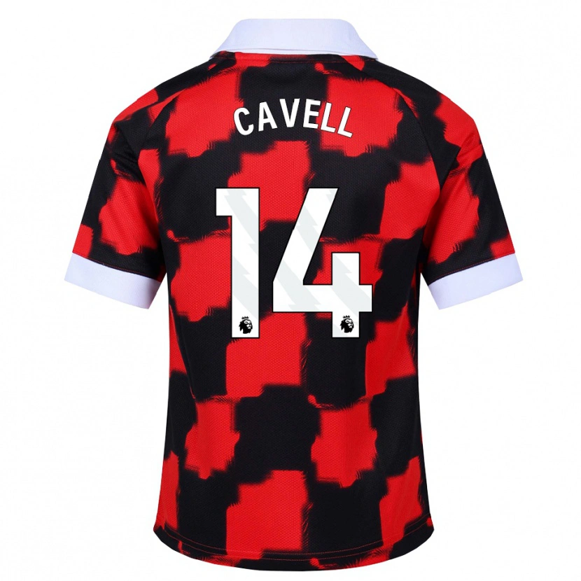 Danxen Niño Camiseta Tarrell Cavell #14 Rojo Blanco Negro 2ª Equipación 2026/27 La Camisa