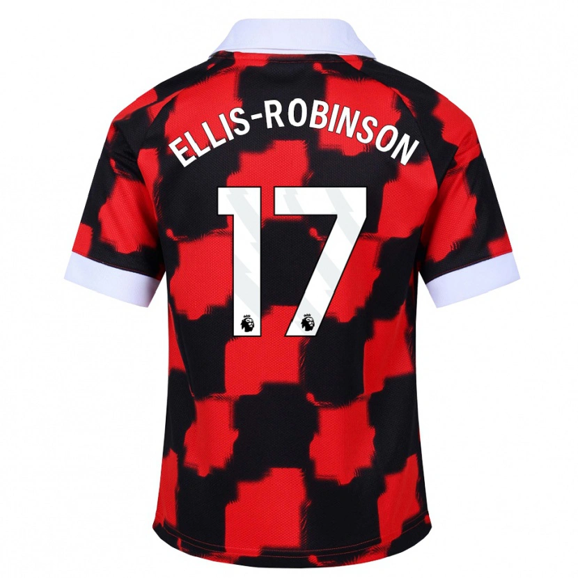 Danxen Niño Camiseta Eddie Ellis-Robinson #17 Rojo Blanco Negro 2ª Equipación 2026/27 La Camisa