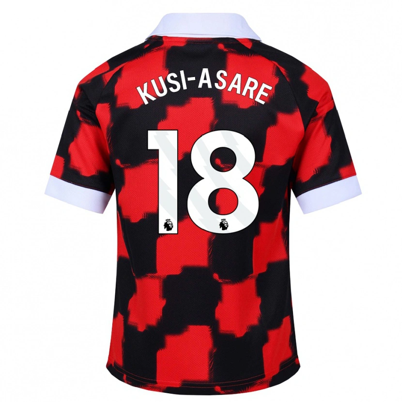 Danxen Niño Camiseta Jonah Kusi-Asare #18 Rojo Blanco Negro 2ª Equipación 2026/27 La Camisa