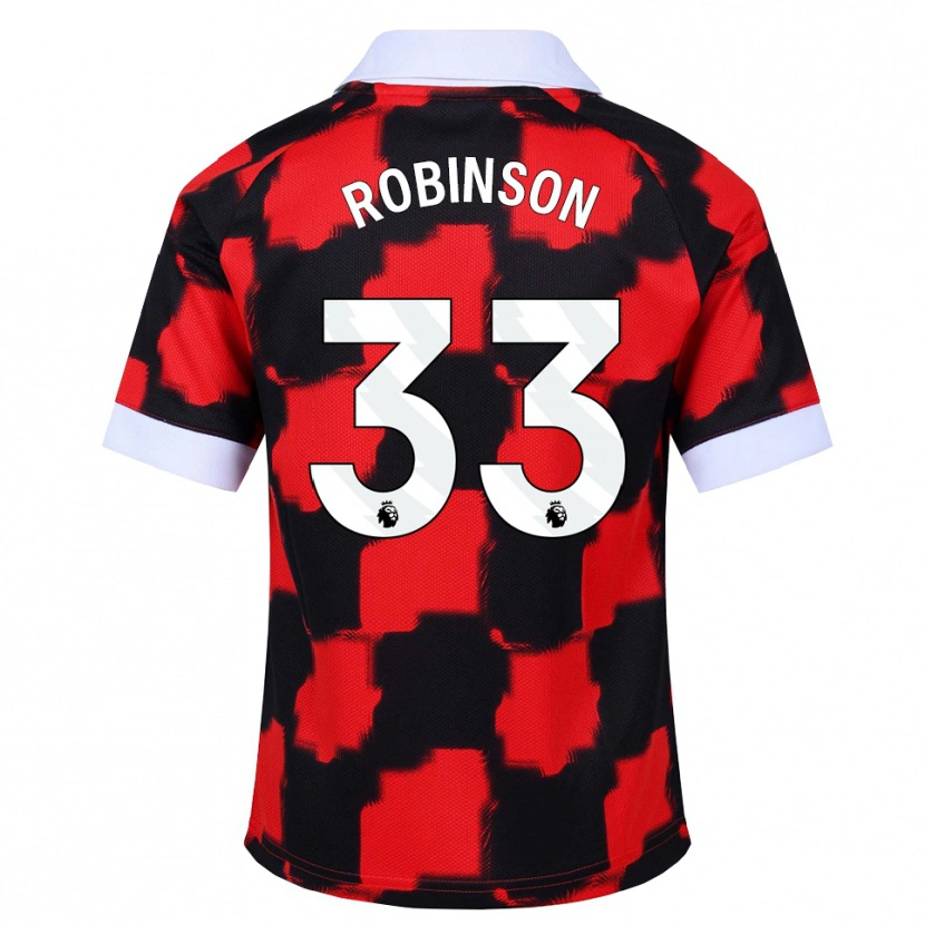 Danxen Niño Camiseta Antonee Robinson #33 Rojo Blanco Negro 2ª Equipación 2026/27 La Camisa