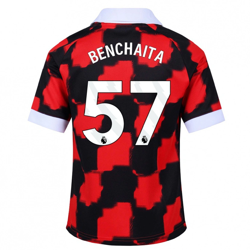 Danxen Niño Camiseta Nazim Benchaita #57 Rojo Blanco Negro 2ª Equipación 2026/27 La Camisa