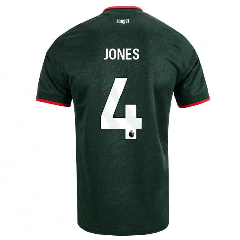 Danxen Niño Camiseta Brodie Jones #4 Verdeoscuro Rojo 2ª Equipación 2026/27 La Camisa