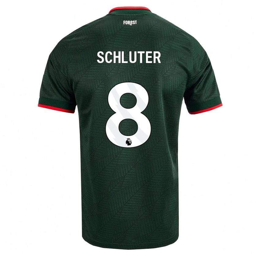 Danxen Niño Camiseta Gabriel Schluter #8 Verdeoscuro Rojo 2ª Equipación 2026/27 La Camisa