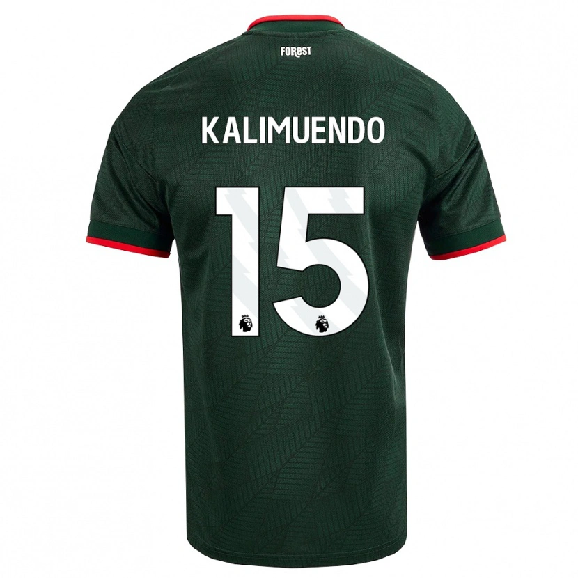 Danxen Niño Camiseta Arnaud Kalimuendo #15 Verdeoscuro Rojo 2ª Equipación 2026/27 La Camisa