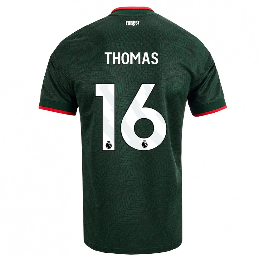 Danxen Niño Camiseta Tyrese Thomas #16 Verdeoscuro Rojo 2ª Equipación 2026/27 La Camisa