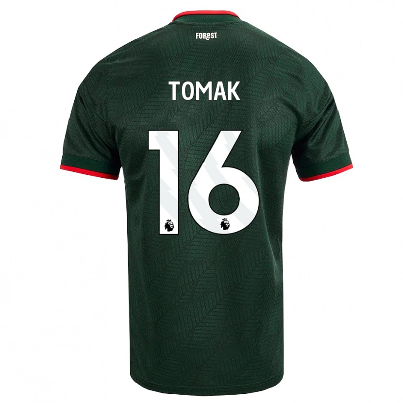 Danxen Niño Camiseta Jaxon Tomak #16 Verdeoscuro Rojo 2ª Equipación 2026/27 La Camisa