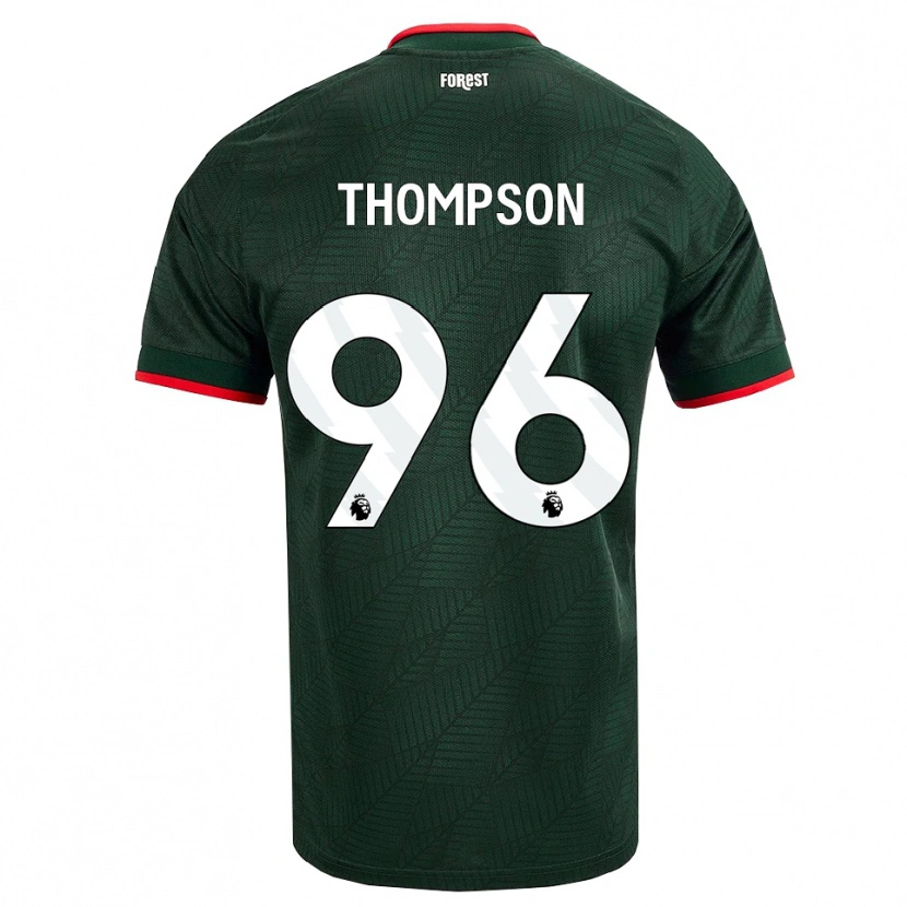 Danxen Niño Camiseta Kalum Thompson #96 Verdeoscuro Rojo 2ª Equipación 2026/27 La Camisa
