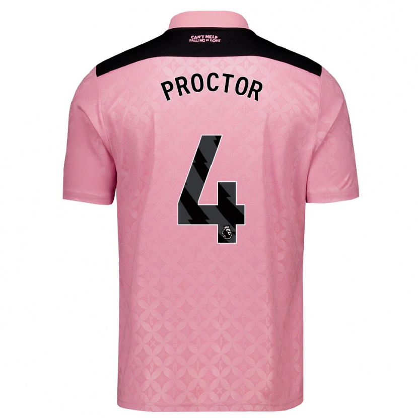Danxen Niño Camiseta Tom Proctor #4 Rosaclaro Negro 2ª Equipación 2026/27 La Camisa