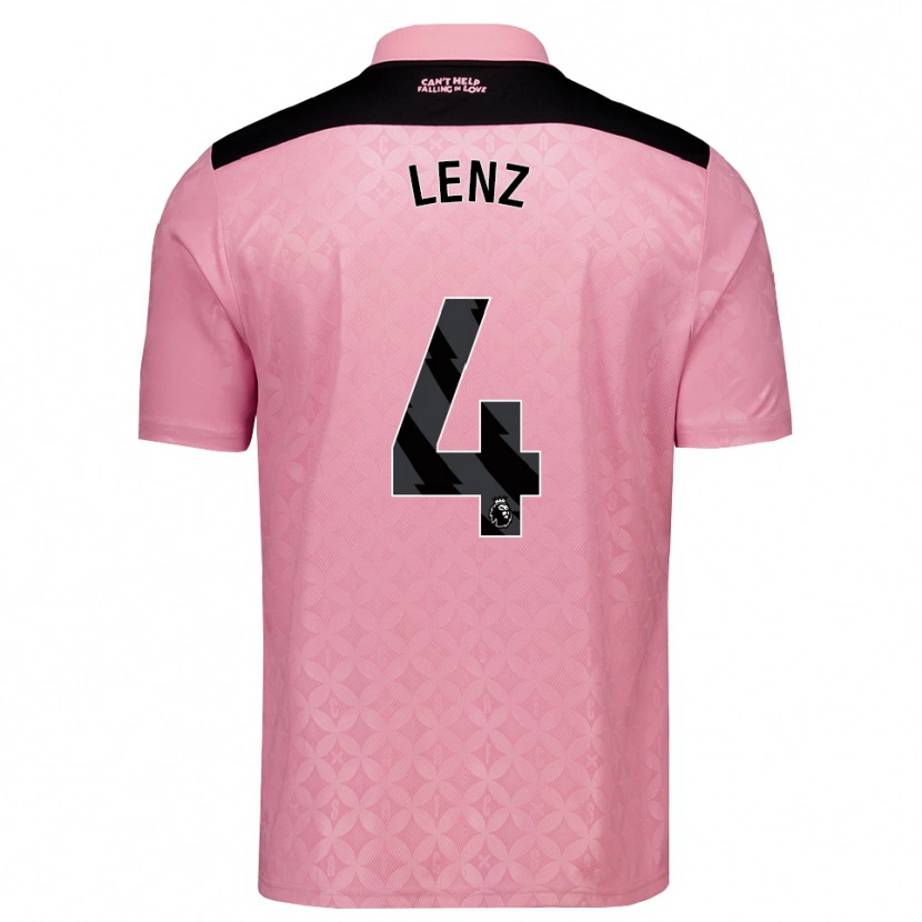 Danxen Niño Camiseta Elias Lenz #4 Rosaclaro Negro 2ª Equipación 2026/27 La Camisa