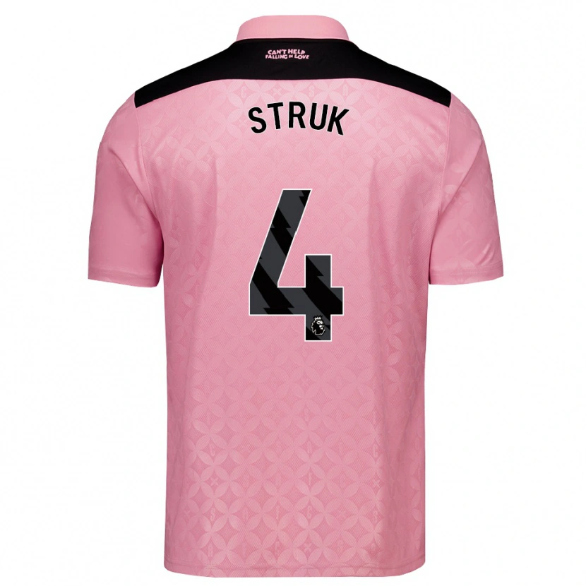Danxen Niño Camiseta Ivan Struk #4 Rosaclaro Negro 2ª Equipación 2026/27 La Camisa