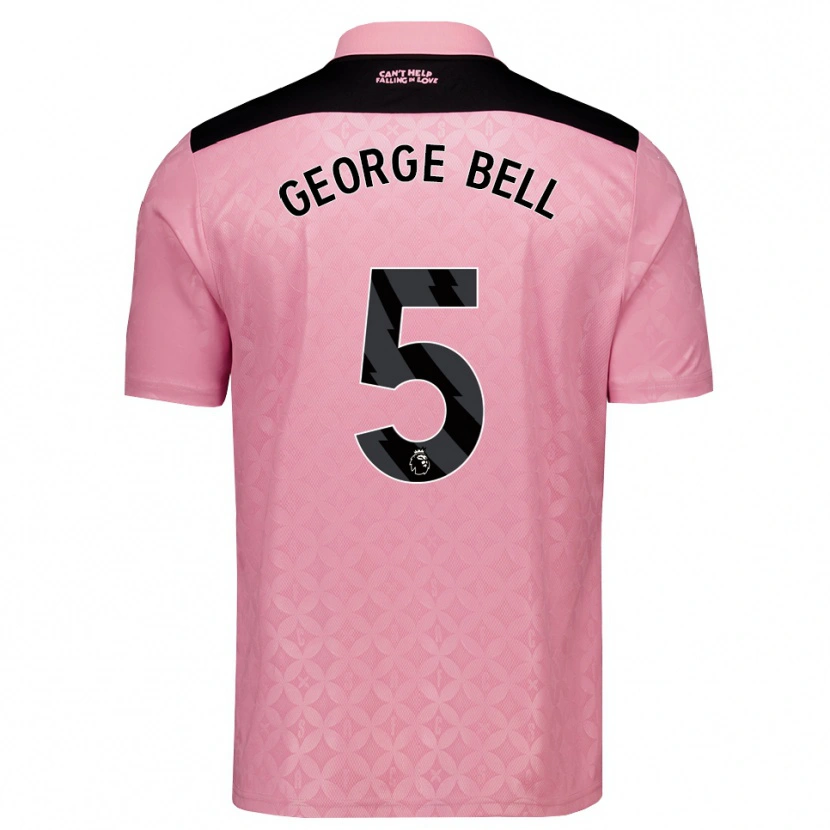 Danxen Niño Camiseta George Bell #5 Rosaclaro Negro 2ª Equipación 2026/27 La Camisa