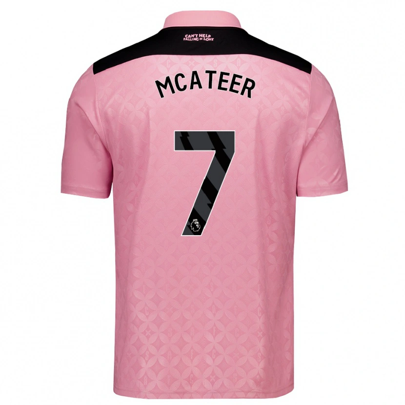 Danxen Niño Camiseta Mary Mcateer #7 Rosaclaro Negro 2ª Equipación 2026/27 La Camisa
