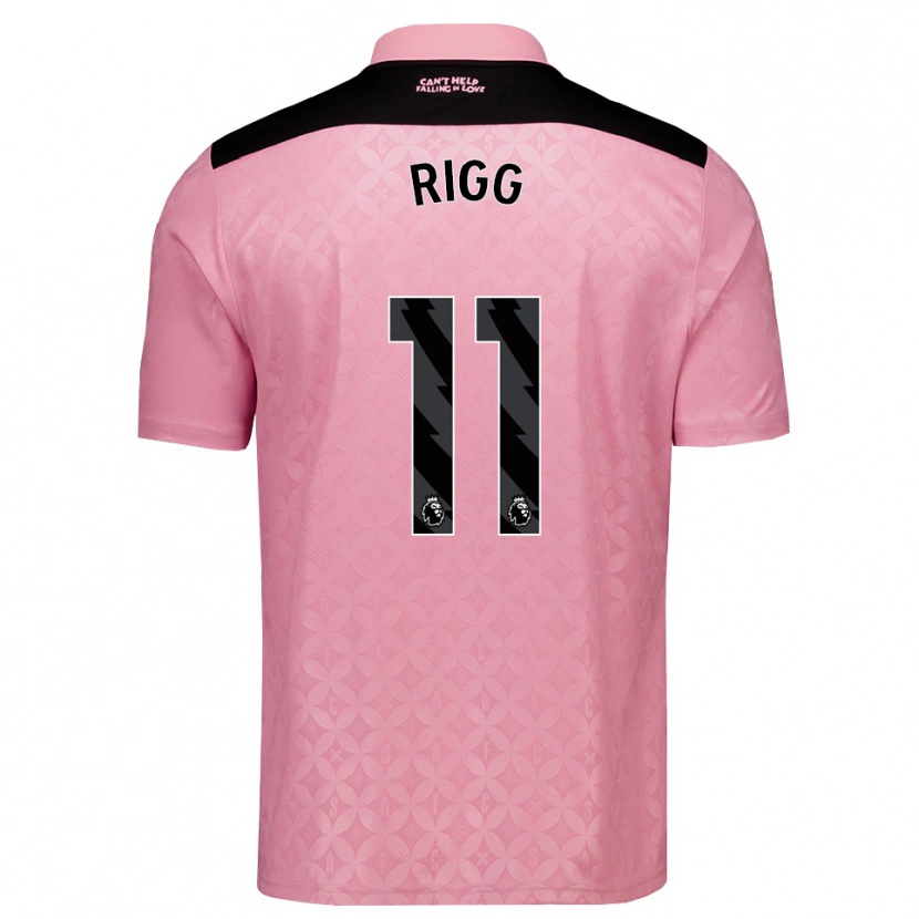 Danxen Niño Camiseta Chris Rigg #11 Rosaclaro Negro 2ª Equipación 2026/27 La Camisa