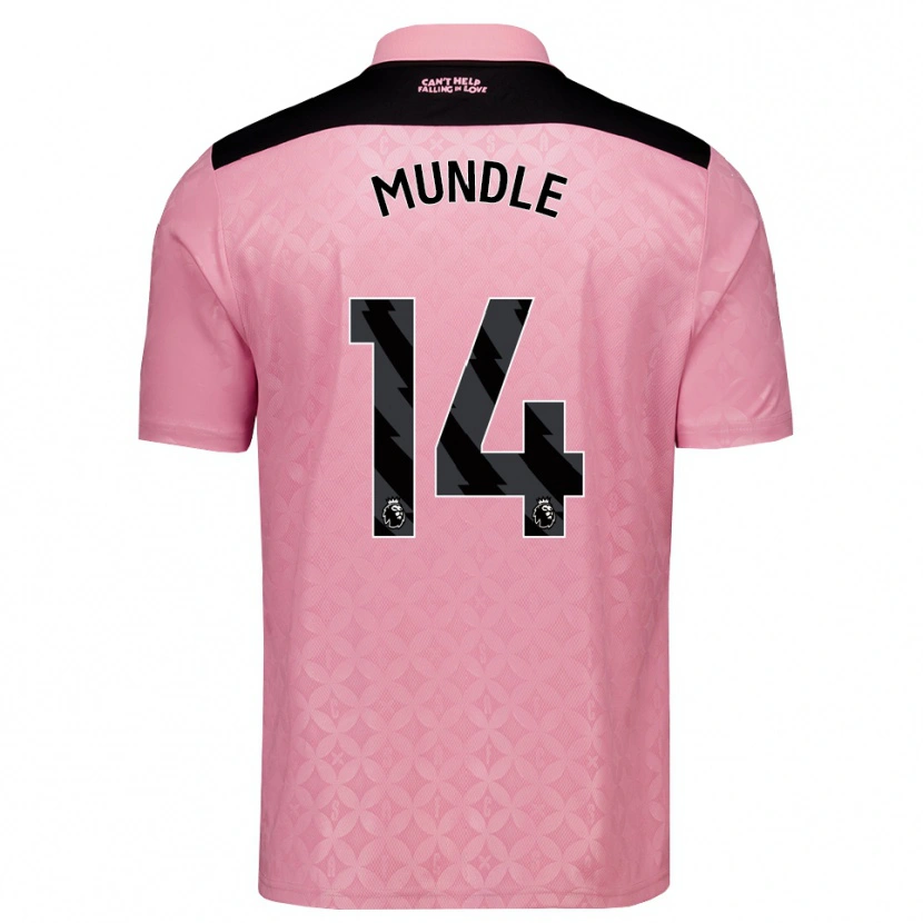 Danxen Niño Camiseta Romaine Mundle #14 Rosaclaro Negro 2ª Equipación 2026/27 La Camisa