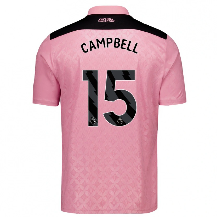 Danxen Niño Camiseta Lewis Campbell #15 Rosaclaro Negro 2ª Equipación 2026/27 La Camisa