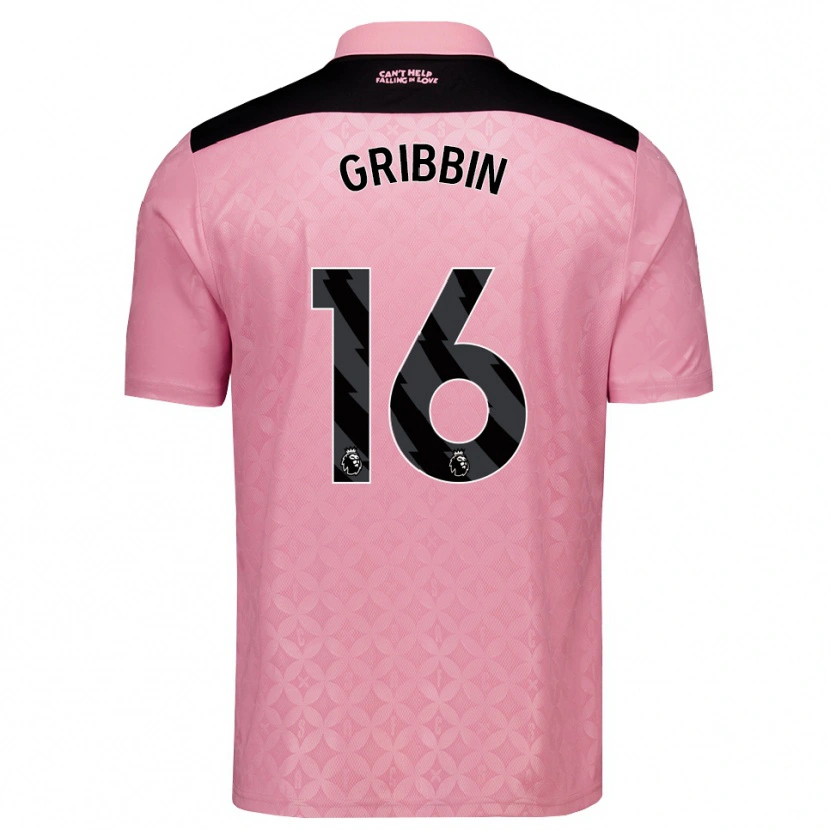 Danxen Niño Camiseta Lewis Gribbin #16 Rosaclaro Negro 2ª Equipación 2026/27 La Camisa