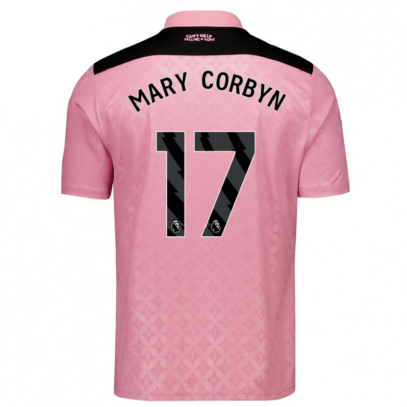 Danxen Niño Camiseta Mary Corbyn #17 Rosaclaro Negro 2ª Equipación 2026/27 La Camisa