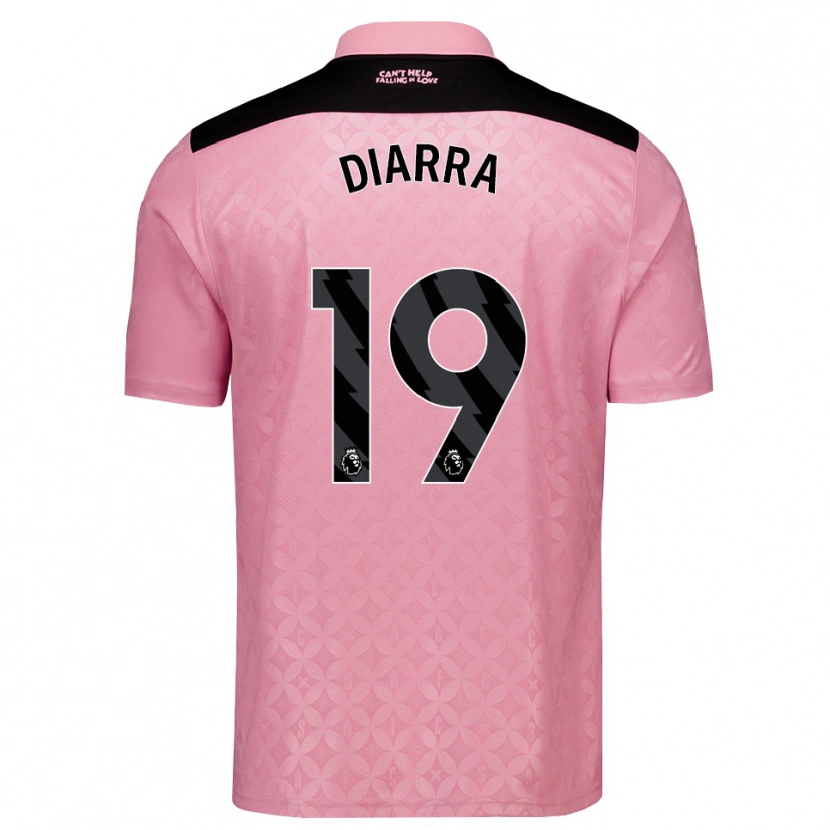 Danxen Niño Camiseta Habib Diarra #19 Rosaclaro Negro 2ª Equipación 2026/27 La Camisa