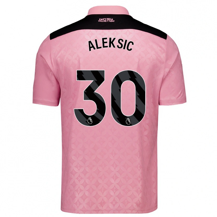 Danxen Niño Camiseta Milan Aleksic #30 Rosaclaro Negro 2ª Equipación 2026/27 La Camisa