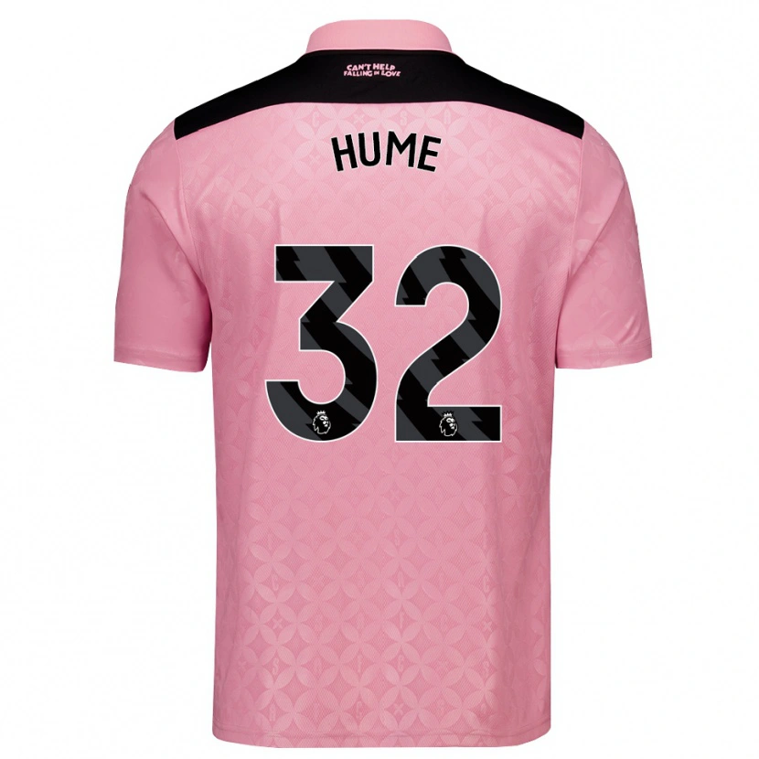 Danxen Niño Camiseta Trai Hume #32 Rosaclaro Negro 2ª Equipación 2026/27 La Camisa