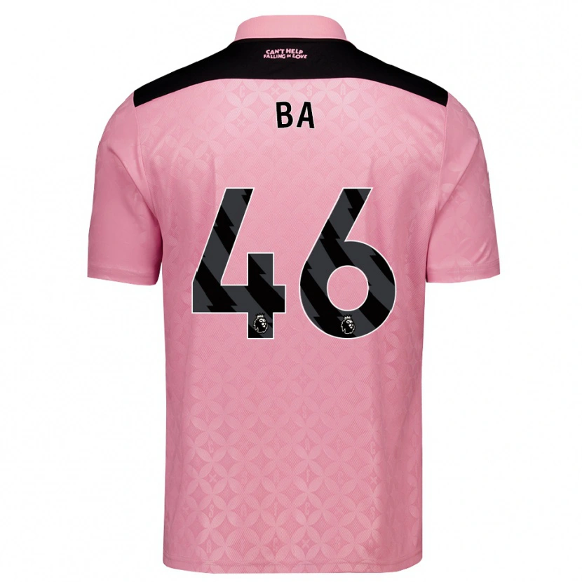 Danxen Niño Camiseta Abdoullah Ba #46 Rosaclaro Negro 2ª Equipación 2026/27 La Camisa